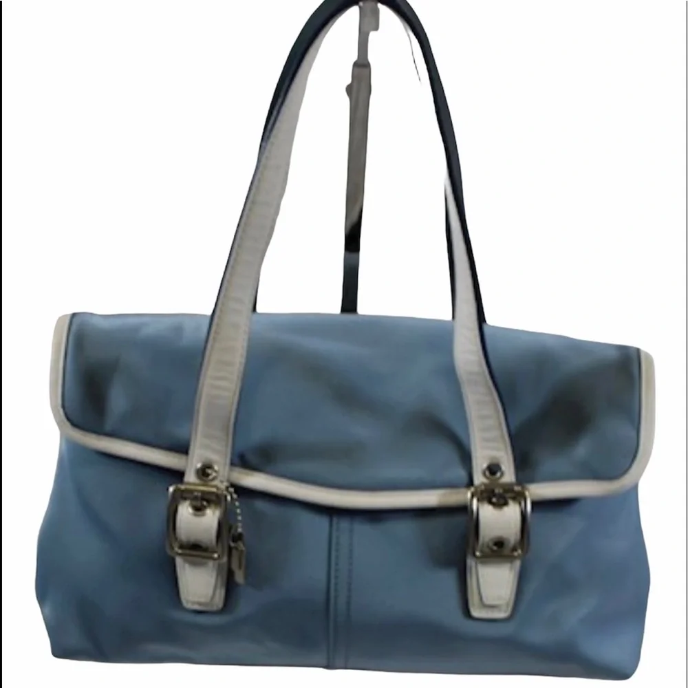 Blue COACH PURSE | Baby Blue and White | Med NWOT